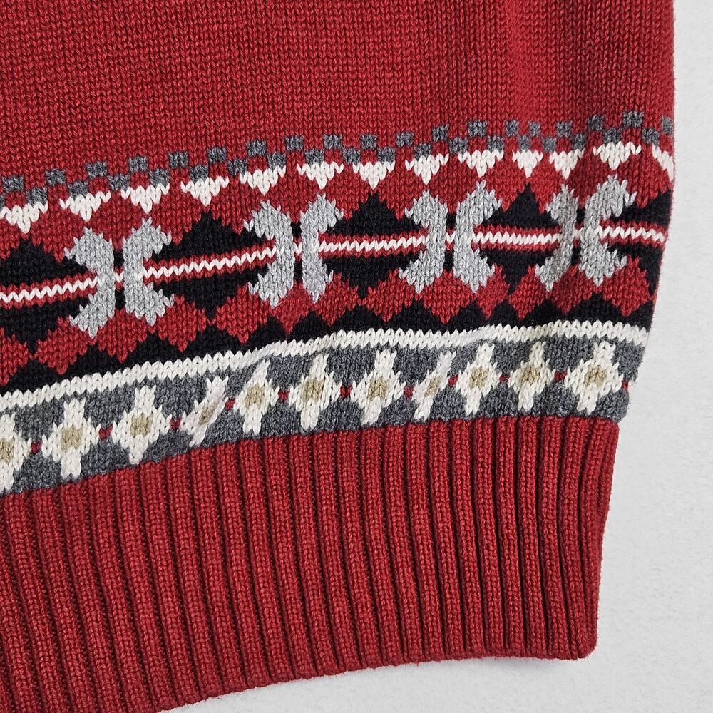 Y2K Dockers Men XL Nordic Fair Isle Sweater Winter Crew Neck Long Sleeve Holiday - Picture 5 of 12
